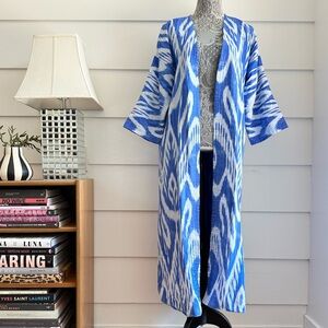 Uzbeki Ikat Robe Cardigan Duster Jacket with Lining S/M
Boho Astisan Festival